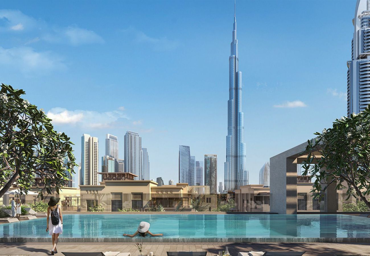 Apartment in Dubai - Chic 2BR w/ Exquisite Burj Khalifa & fountain View