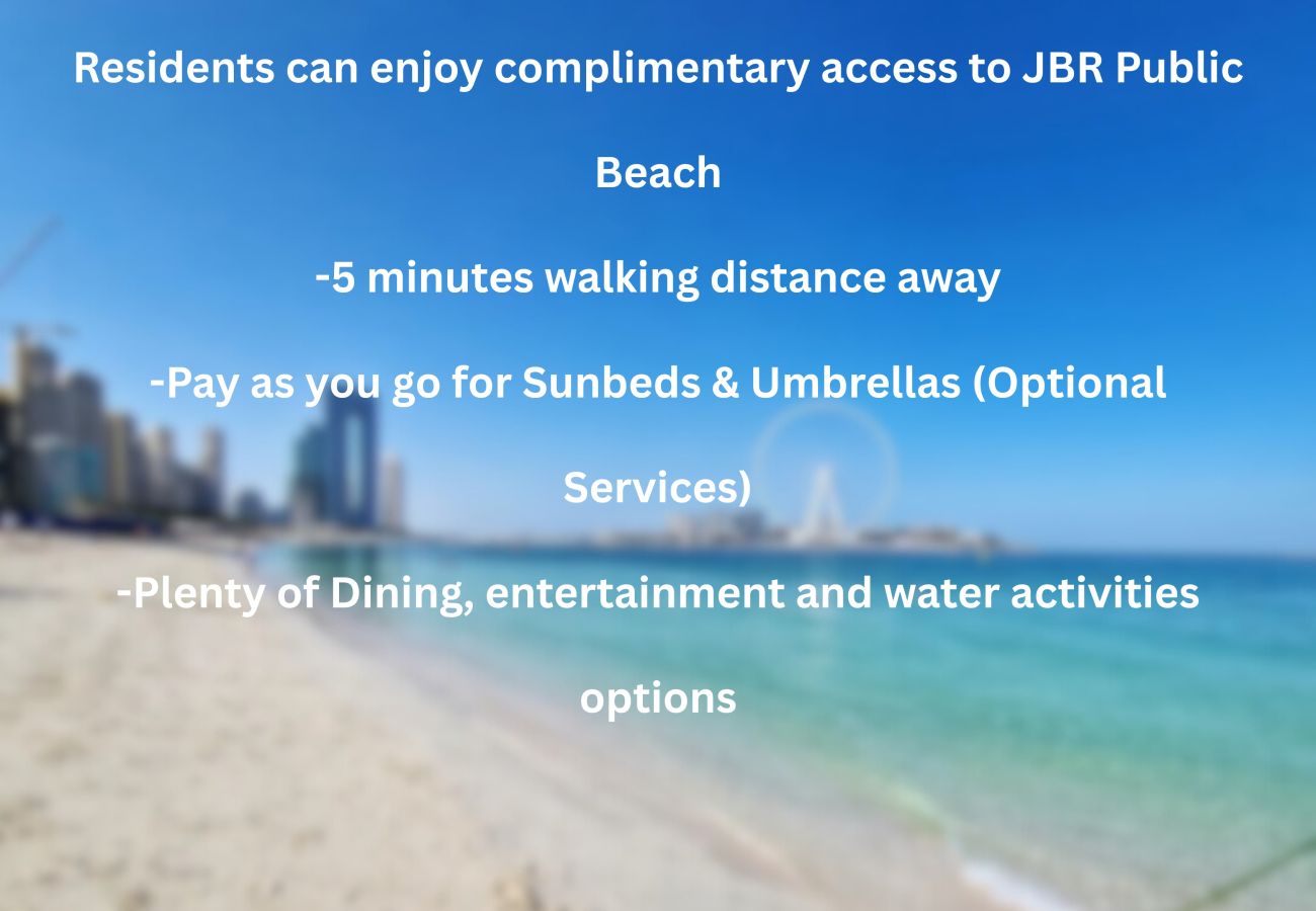 Apartment in Dubai - Dazzling 2BR Apt w/Beach Access at JBR